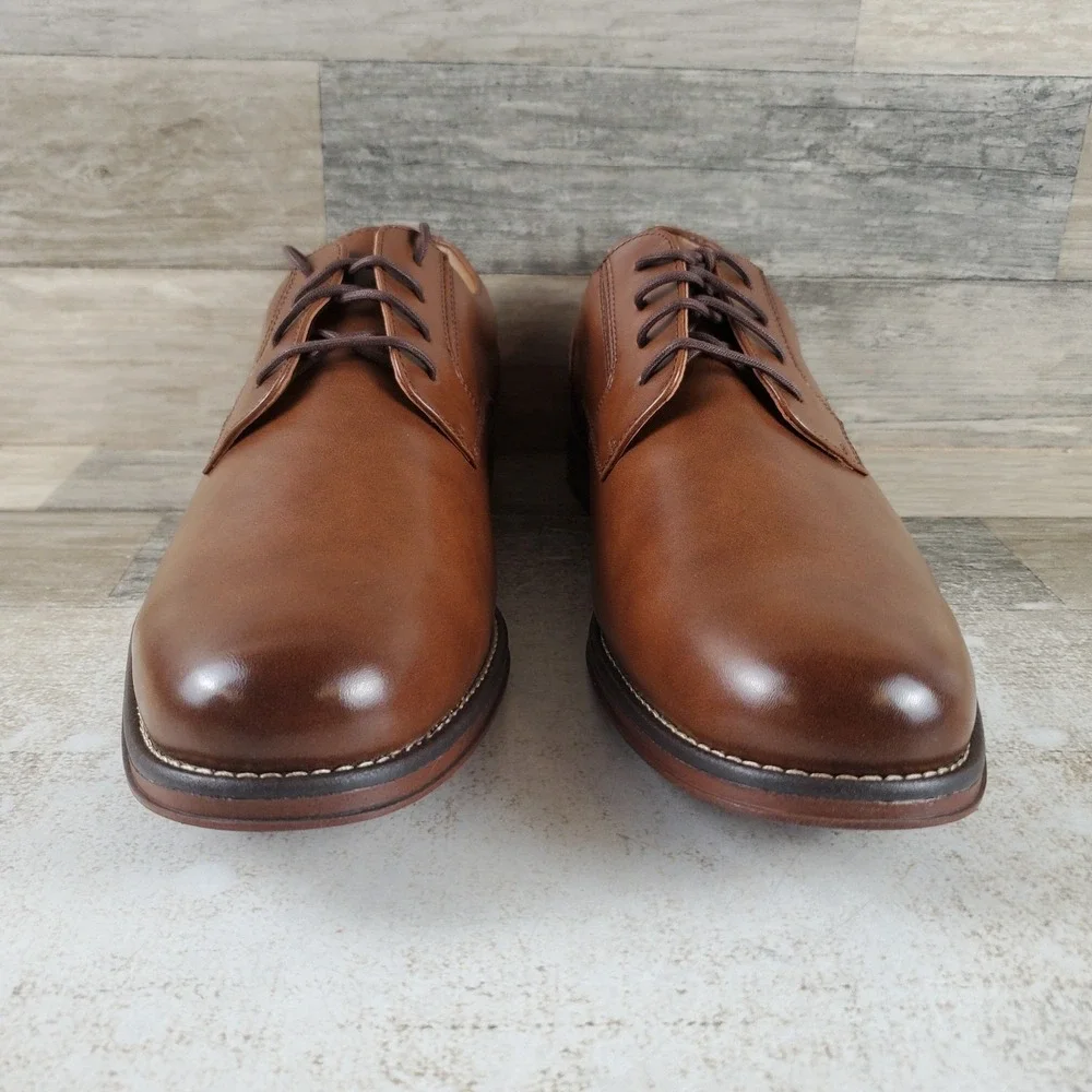 Dockers Fairway Mens Dress Oxford Shoes Sz 12 W Brown Leather Lace Up Plain Toe